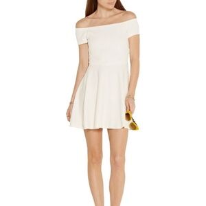 Alice Olivia Carisi Off Shoulder Jersey Mini Dress Bridal size 6
